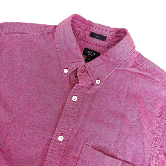 J. Crew Red Slim Fit Oxford Long Sleeve Button Down Sz M - Picture 1 of 6
